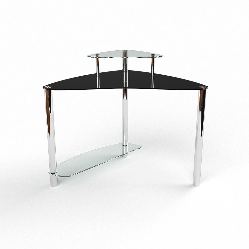 Комп'ютерний кутовий стіл Валенсія стільниця скло фарбування чорна 800х800х750 мм (БЦ-Стол ТМ)