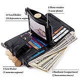 Чоловічий гаманець із натуральної шкіри. Шкіряний гаманець чоловічий портмоне зі шкіри Чорний, фото 8