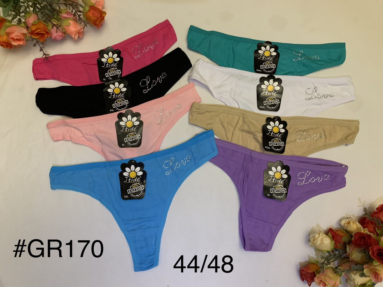 Труси бікіні з написом стразами LOVE