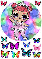 №3 Вафельна картинка ЛОЛ кругла на торт для торта харчовий друк їстівний папір