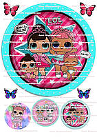 №4 Вафельна картинка ЛОЛ кругла на торт для торта харчовий друк їстівний папір