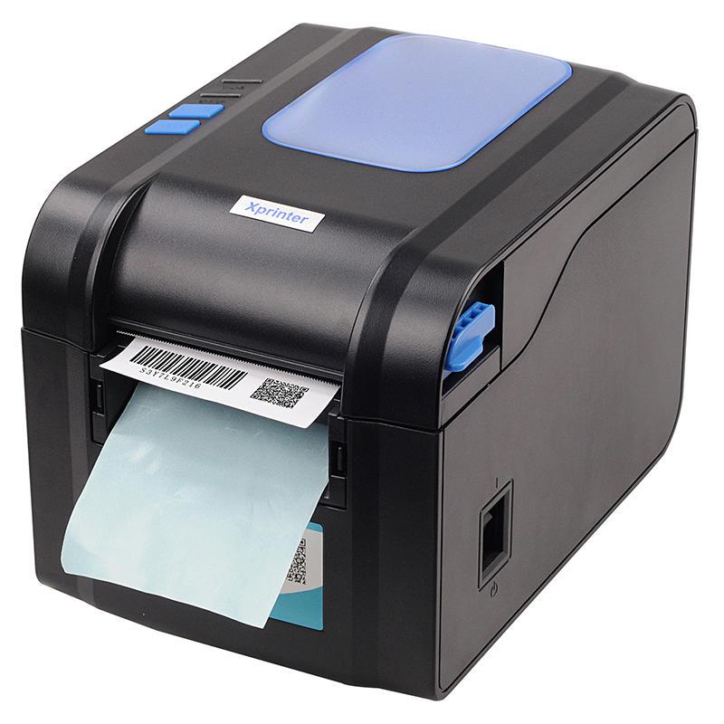 Термопринтер для друку етикеток Xprinter XP-370B з відділником етикетки (Гарантія 1 рік) Black