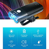 Передня вело фара GACIRON V9DP-1800 Limited Edition Blue + ПУЛЬТ + Power Bank (1800LM, 6700mAh, USB-C, IPX6), фото 2