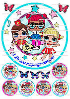 №9 Вафельна картинка ЛОЛ кругла на торт для торта харчовий друк їстівний папір