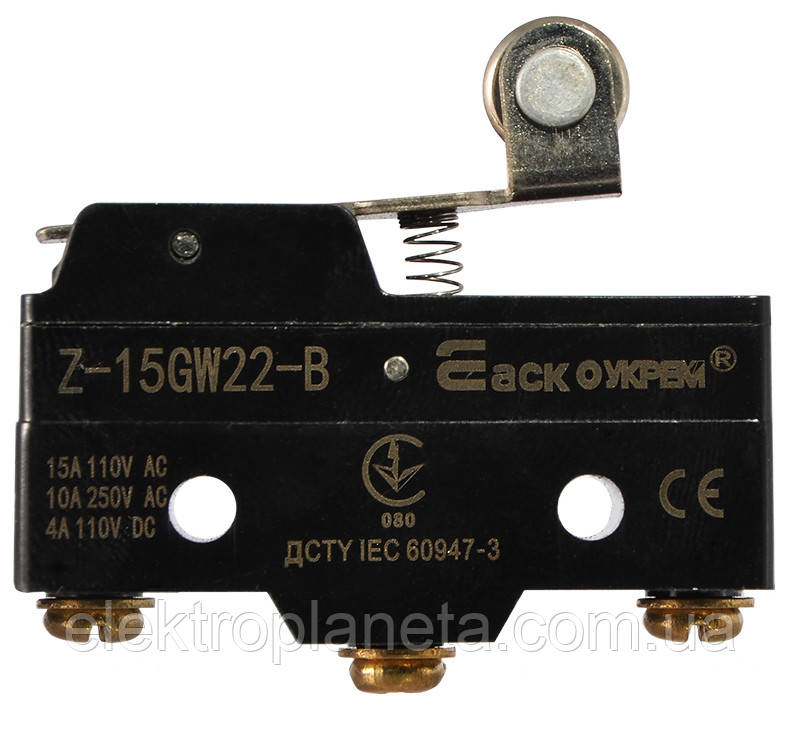 Мікровимикач АСКО-УКРЕМ Z-15GW22-B A0050040007, фото 1