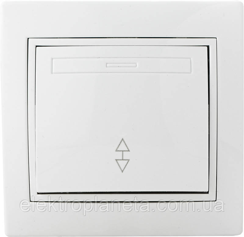 Вимикач одноклавішний прохідний ВВпсб10-1-0-Fl-W ВВпсб10-1-0-Fl-W, фото 1