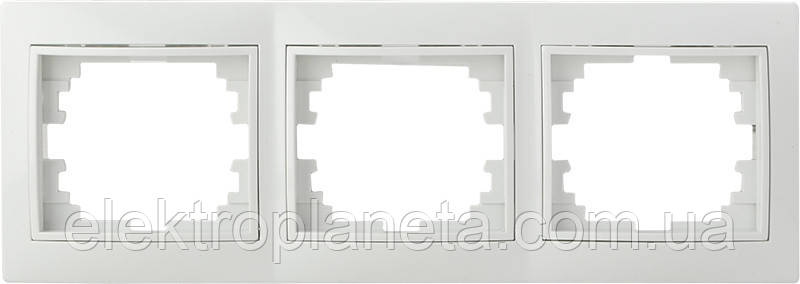 Рамка чотиримісна Рм-3-Fl-W Pм-3-Fl-W, фото 1