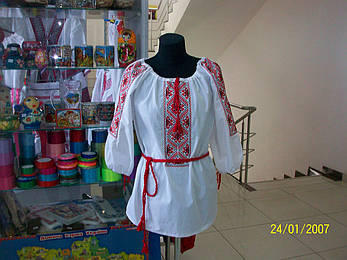 Жіноча вишиванка, білий штапель, "Руслана", фото 4