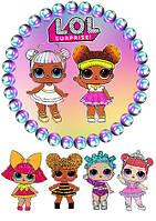№13 Вафельна картинка ЛОЛ кругла на торт для торта харчовий друк їстівний папір