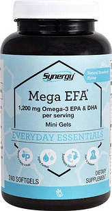 Vitacost Synergy Mega EFA® Mini Gels 1200 mg Omega-3 (EPA & DHA) смак полуниці, 240 міні ЖК