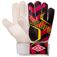 Футбольные перчатки UMBRO черно-красные FB-840, 9
