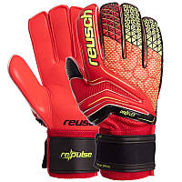 Перчатки вратарские с защитными вставками на пальцы REUSCH красно-черные FB-915A, 9