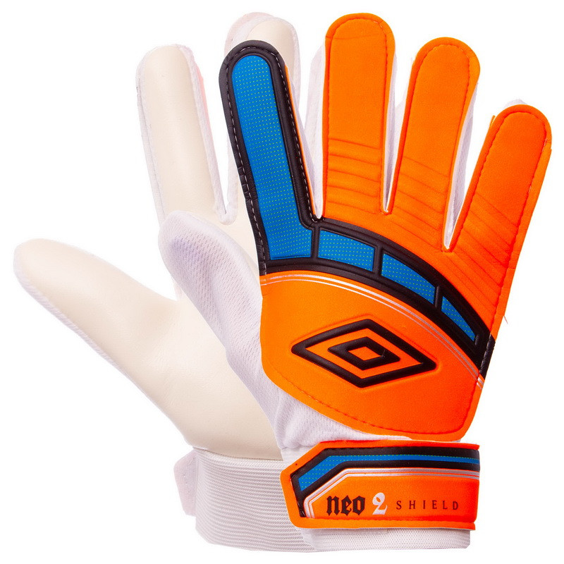 Перчатки футбольные юниорские оранжево-синие FB-838, 8 - фото 1 - id-p1340806918