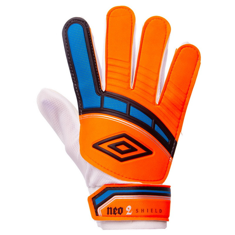 Перчатки футбольные юниорские оранжево-синие FB-838, 8 - фото 2 - id-p1340806918