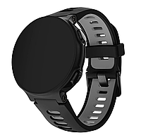 Ремешок для Garmin Forerunner 220/230/235/620/630/735 Черно-Серый