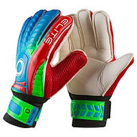 Футбольные перчатки с защитными вставками на пальцы Latex Foam ELITE синие GG-ET, 9