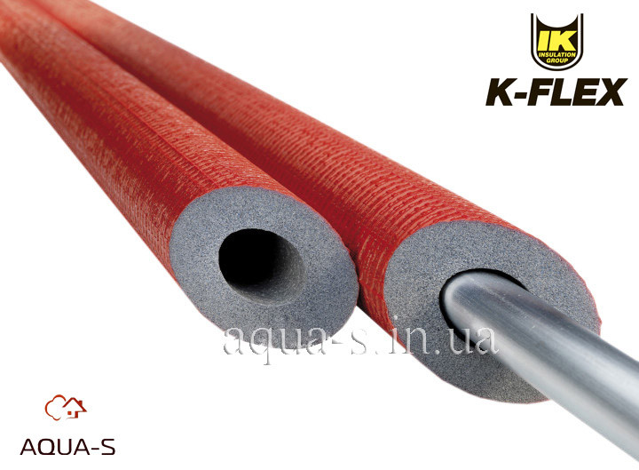 Теплоізоляція для труб K-FLEX PE 18x6 мм. зі спіненого поліетилену (з покриттям) RED