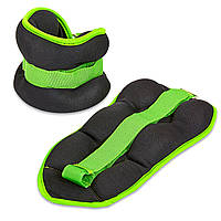 Обтяжувачі-манжети (2 x 2 кг) для рук і ніг FI-7208-4 чорний-салатовий