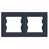 Рамка подвійна горизонтальна антрацит Schneider Electric серія Asfora