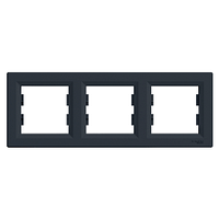 Рамка тримісна горизонтальна антрацит Schneider Electric серія Asfora
