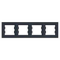 Рамка чотиримісна горизонтальна антрацит Schneider Electric серія Asfora