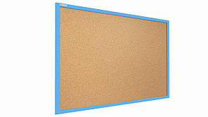 Пробкова дошка 90х60 см у блакитній дерев'яній рамі TM "ALL boards"