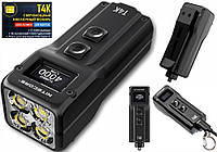 Сверхмощный Наключный EDC фонарь NITECORE T4K с OLED дисплеем (4000LM, 1000mAh, USB Type-C, Cree XP-L HD V6)