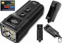 Надпотужний Наключний EDC ліхтар NITECORE T4K з OLED-дисплеєм (4000LM, 1000 mAh, USB Type-C, Cree XP-L HD V6)
