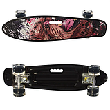 Скейт Пенні борд MS 0749-6 Best Board, дошка 55 см, PU колеса, світяться колеса, 4 кольори, в кульку, фото 3