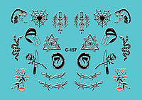 Водный Слайдер дизайн фото дизайн для ногтей с яркой печатью комби змеи