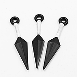 Фірмовий Набір Наруто: 3 Білих Кунаї + Пов'язка Наруто + Зелений Кулон в Коробочці для Подарунку | Naruto Anime Cosplay, фото 7