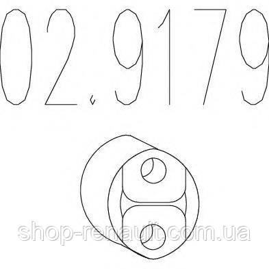 Гумовий елемент кріплення вихлопної системи MTS, 02.9179