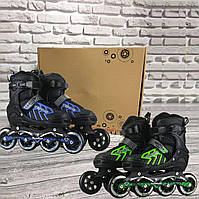 Роликовые коньки раздвижные на 4 PU колеса Детские подростковые ролики с мягким ботинком 6005