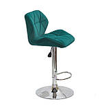 Барний стілець SET Сет зелений оксамит, стілець візажиста, фото 6
