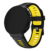 Ремешок для Garmin Forerunner 220/230/235/620/630/735 Черно-Желтый