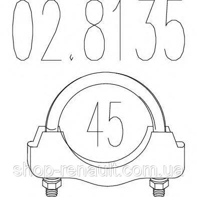 Купить Хомут выхлопной системы U-образный (М10, Диаметр 45 мм) MTS в Одессе
