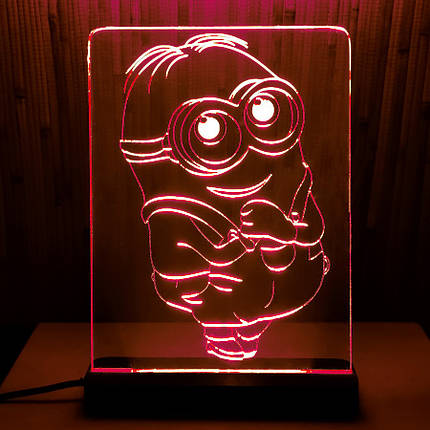 Акриловий світильник-нічник Міньйон (Mignon) червоний tty-n000086, фото 1