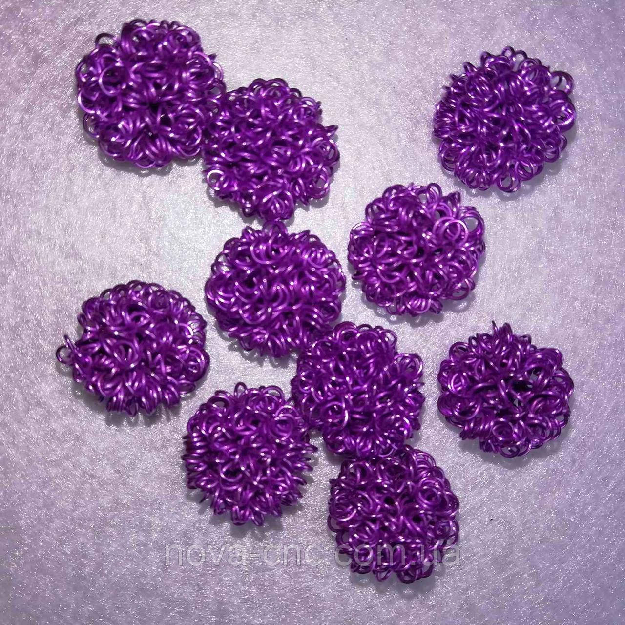 Декор метал 17 мм Упаковка 10 шт Колір ліловий