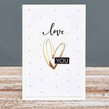 Листівка вітальна Я люблю тебе кожен день ручної роботи подарунок на день закоханих, фото 3