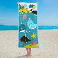 Летнее пляжное полотенце для отдыха с принтом «Sea» 150х70 см (PLB_21J044)