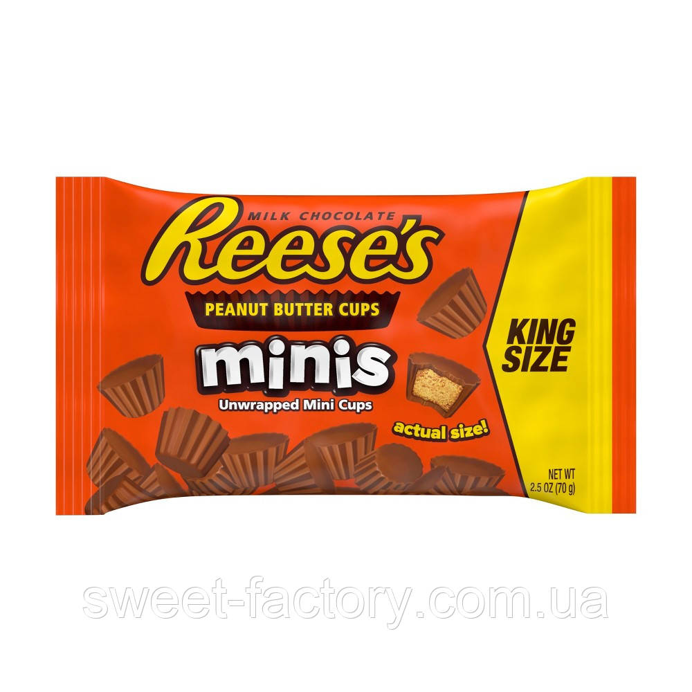 Цукерки Reese's Peanut Butter Minis Unwrapped 70g