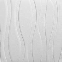3д панель Плавные белые линии самоклеющиеся 3d панели декор стен потолка Абстракция 700x700x7 мм (167)