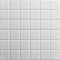 Потолочная 3д панель Белые квадраты самоклейка 3d панели на потолок текстура 600x600x7мм (169)