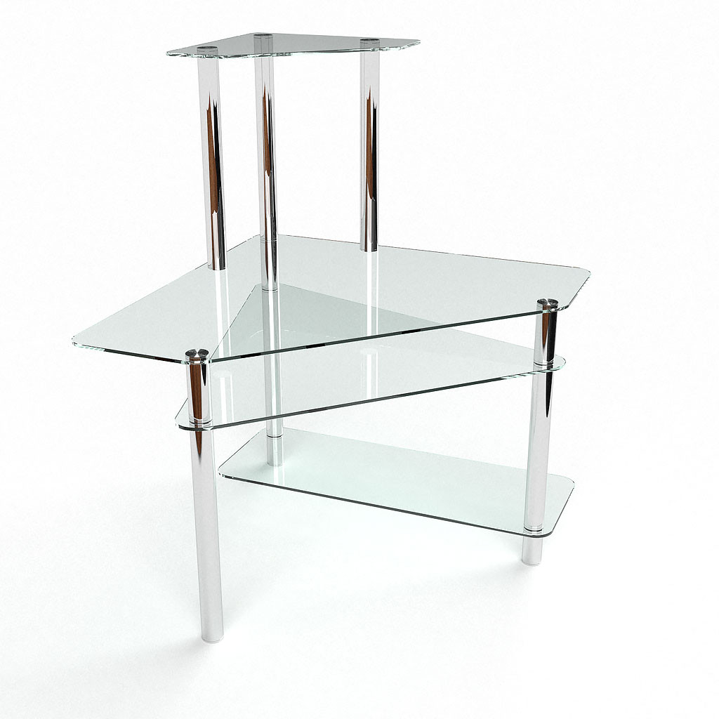 Комп'ютерний скляний стіл Феміда стільниця скло прозора 900х900х1300 мм (БЦ-Стол ТМ)