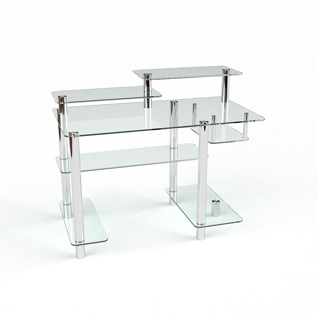 Комп'ютерний скляний стіл Лео стільниця скло прозора 1000х550х950 мм (БЦ-Стол ТМ)