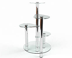 Скляна підставка для квітів Джулія скло загартоване прозоре 50х50х80 см (БЦ-стіл ТМ)