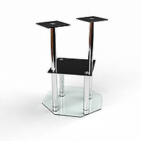 Скляна підставка для квітів Комфорт скло загартоване прозоре фарбування чорна 50х50х70 см (БЦ-стіл ТМ)