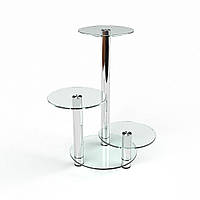 Скляна підставка для квітів Омега скло загартоване прозоре 55х55х70 см (БЦ-стол ТМ)