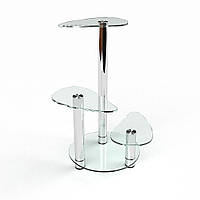 Скляна підставка для квітів Орхідея скло загартоване прозоре 50х50х70 см (БЦ-стол ТМ)