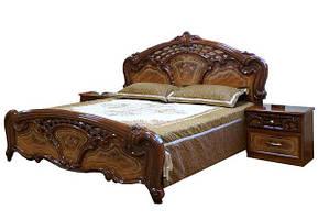 Ліжко двоспальне Кармен Нова без матраца та каркаса ДСП Піно горіх 1600х2000 мм (Світ Меблів TM)